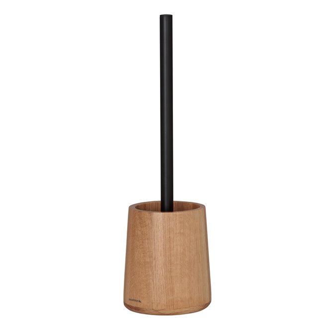 Wooden toilet brush holder natural clearance oak